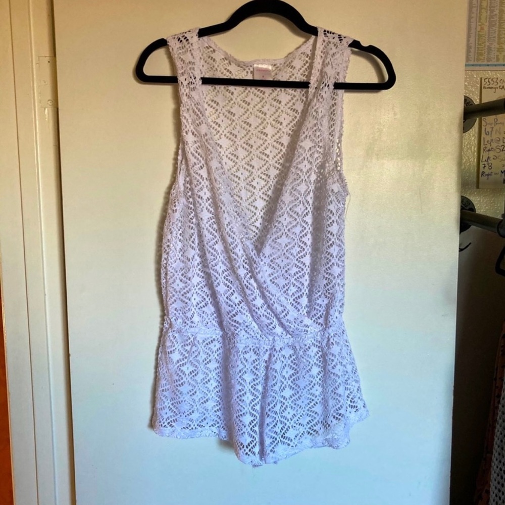 White mesh swim romper ⚡️